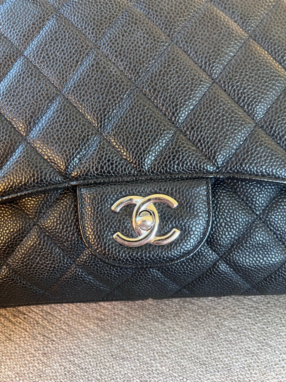Chanel Vintage Classic Single Flap Quilted Caviar Jumbo Shoulder Bag - Picture 11 of 14